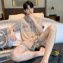 Mens Pajamas Summer Ice Silk Premium Shorts 2022 New Silk Thin Housewear Men