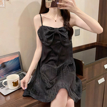 Silk suspender nightdress summer womens breast pads can be worn out of the high-grade sexy 2022 new net red style pajamas ice silk