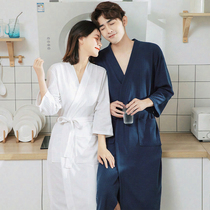 Dressing gown women summer cotton 2022 new style bathrobe spring and autumn four seasons universal couple pajamas dress a mens house wear