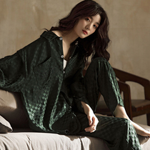 Silk pajamas womens premium sense spring and autumn 2022 new long-sleeved net red wind explosion summer thin ice silk home clothes