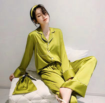 Ice silk pajamas autumn women can wear long-sleeved 2022 new silk spring summer thin net red style home clothes