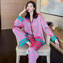 Silk pajamas spring and autumn womens long-sleeved internet red wind explosion high-grade sense summer ice silk 2022 new home wear