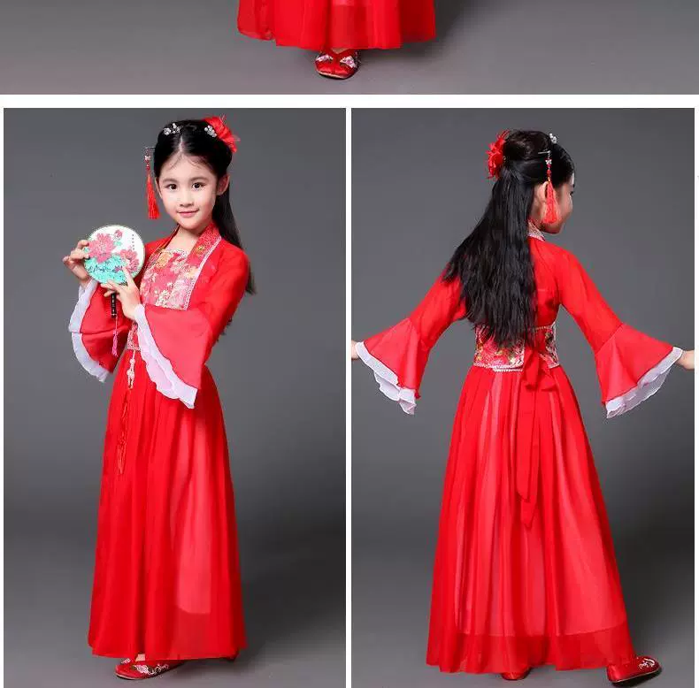 Trang phục trẻ em Hanfu Tây Du Ký Nhện Nàng Tiên Nhỏ Bảy Nàng Tiên Trang Phục Công Chúa Nhỏ Nàng Tiên Nhỏ Trang Phục Biểu Diễn Sân Khấu