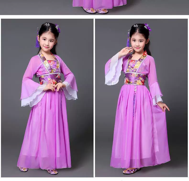 Trang phục trẻ em Hanfu Tây Du Ký Nhện Nàng Tiên Nhỏ Bảy Nàng Tiên Trang Phục Công Chúa Nhỏ Nàng Tiên Nhỏ Trang Phục Biểu Diễn Sân Khấu