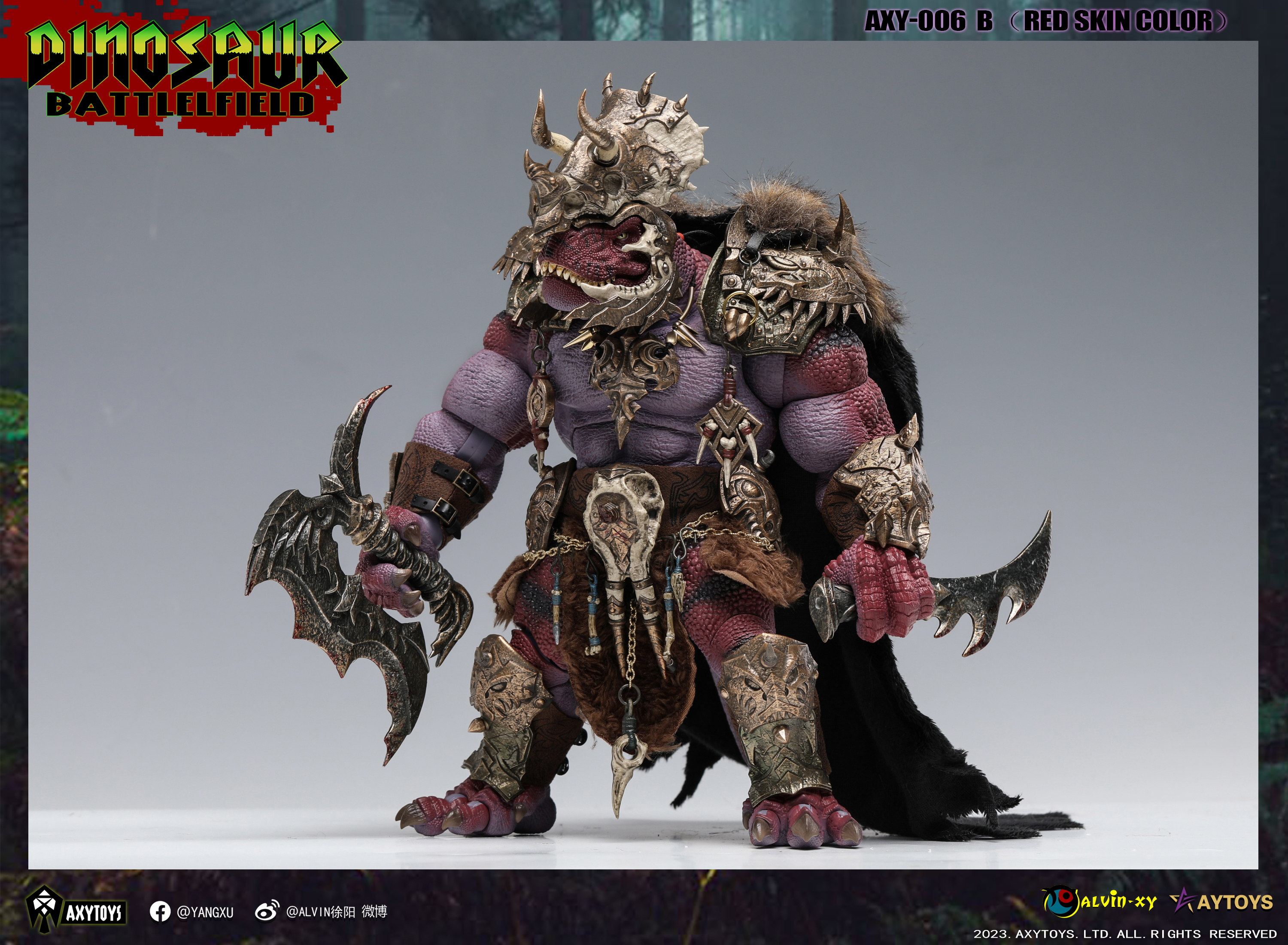 1/12 AXYTOYS ティラノサウルス部族兵士 レッド AXYTOYS Dinosaur Battlefield 1/12 AXY006B Tyrannosaurus Deluxe Red