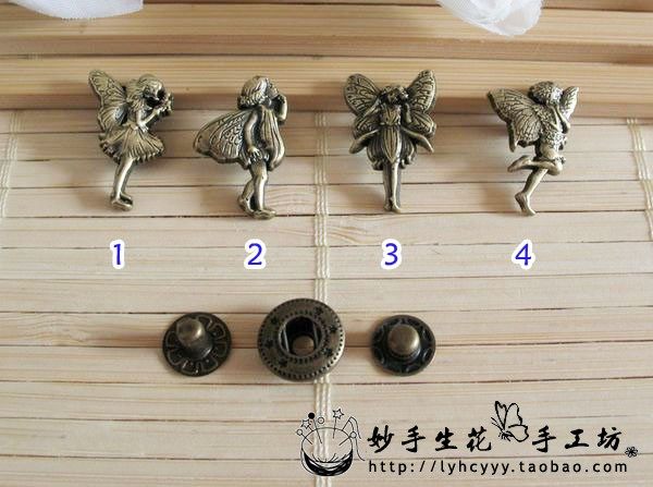 Manual DIY 633-shaped solid styled ancient bronze-coloured four-fit clasp flower fairies (fit 633 type three down pieces) 4-in-Taobao