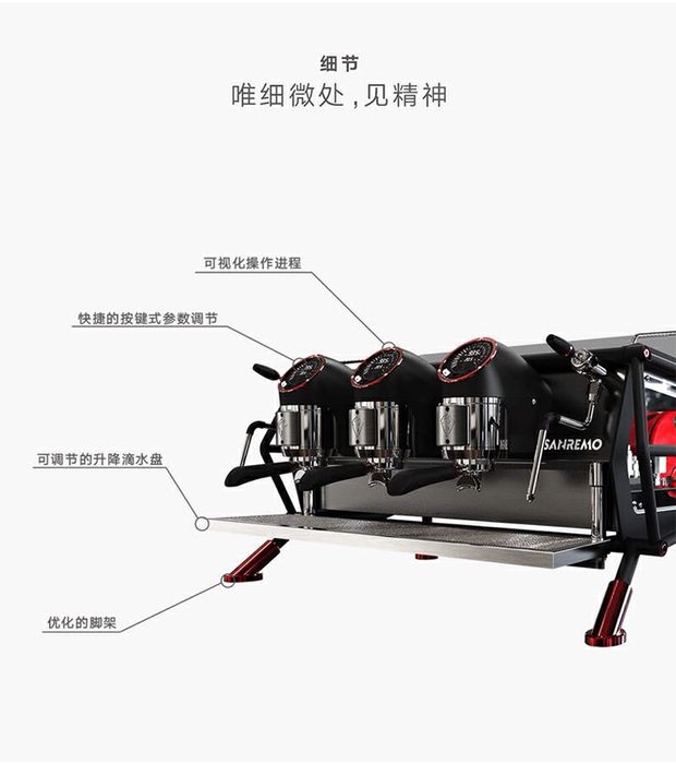 Ý nhập khẩu sanremo racer tay đua đôi đầu ba đầu điều khiển điện tử nhà hàng Ý máy pha cà phê bán tự động - Máy pha cà phê máy pha cà phê lamvita