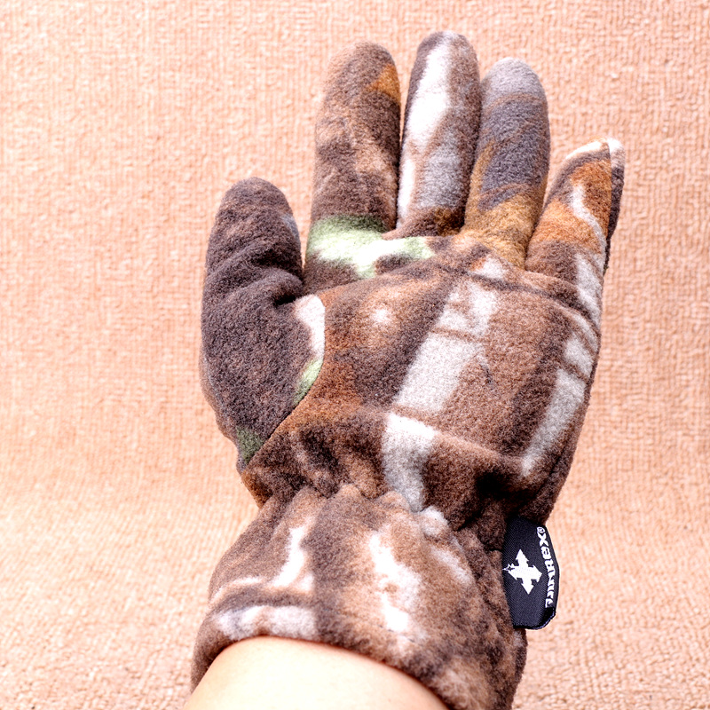 Winter Grip Suede Warm Gloves Original Single Foreign Trade All Code Anti-Chill Gloves Camouflay Outdoor Korean Edition Youth Student Gloves