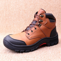 Foreign Trade Headlayer Cow Leather Sample Shoes in Waterproof Mountaineering Shoes Wear-proof Anti-slip Oil Resistant Outdoor Male Tooling Hiking Shoes