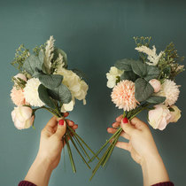  Nordic ins simulation flower fake flower dried flower bouquet decoration home living room dining table flower plastic flower silk flower floral art