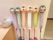Little penguin eating melon seeds badminton racket handle set two pieces