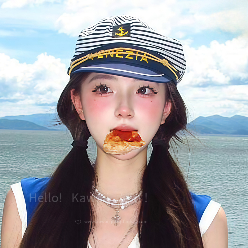 Retro Stripesd Nautica Style Captain Sailor Hat Sweet Flat Top Octagonal Hat Japanese Style Girl Hat Photo Beret Retro Stripesd Nautica Style Captain Sailor Hat Sweet Flat Top Octagonal Hat Japanese Style Girl Hat Photo Beret
