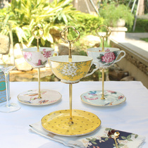 Creative English Afternoon Tea Double Cake Rack Mini Snack Stand S Snack Plate Cute Candy Skewer Plate European Style