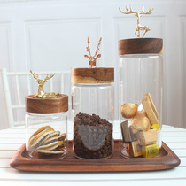 Creative Glass Sealed Jars Coffee Bean Storage Tank SubEuropean Style Home Decoration Pot Kitchen Food Candy Containing Jar