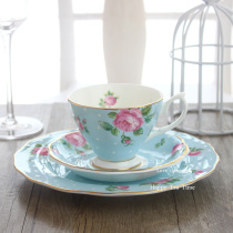 European bone china teacup plate English afternoon tea coffee cup dish dessert plate royal pastoral style restaurant ornaments