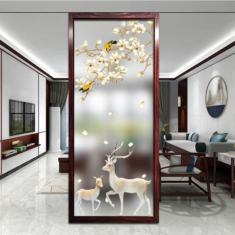 Modern and simple mobile glass screen partition Living room decoration Bedroom blocking home entrance entrance Nordic light luxury
