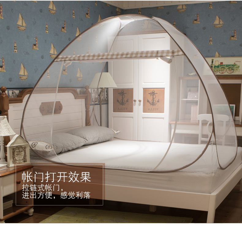 Muỗi lưới yurt mã hóa dày lên giường tầng ký túc xá giường đơn 0,9 m 1,2m bên cửa gấp di động - Lưới chống muỗi màn treo giường ngủ