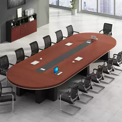 Office furniture Oval conference table Long table Simple modern large conference room negotiation table and chair combination desk