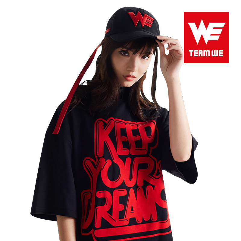 WE team should support the flag version OVERSIZE summer short-sleeved mid-sleeve sweater T-shirt genuine peripheral