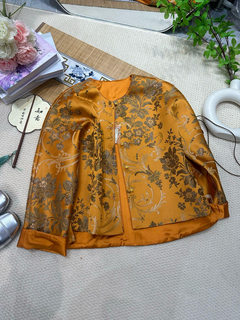 2026 spring new chinese style disc button sichuan brocade jacquard retro temperament versatile long sleeve jacket top