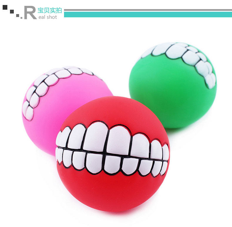 National pet dog cat toy thickened bite-resistant vinyl sounding tooth ball