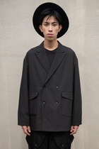 BEEKITE genderless deconstruction of outline-shaped double-row buttoned gowns loose suit Multi-wear tide retro casual