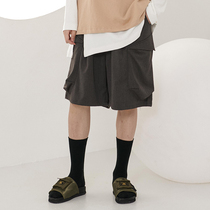 BEEKITE Profile Shaped Multi-Bag Suit Shorts Day Ensemble Casual Solid Big Bag 50% Pants Retro Elastic Texture