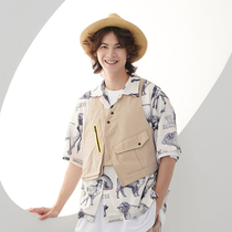 BEEKITE irregular tactical Machia gradient metal colour adjustable back hollowed-out laminated wearing days retro