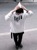 BEEKITE joint ANNND American illustrator print Lianhood heavy pound side opening zip sleeve head pumping rope casual