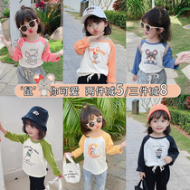 Girls 2020 Spring New Small Children Baby foreign style Joker cotton long sleeve T-shirt children Base shirt spring and autumn