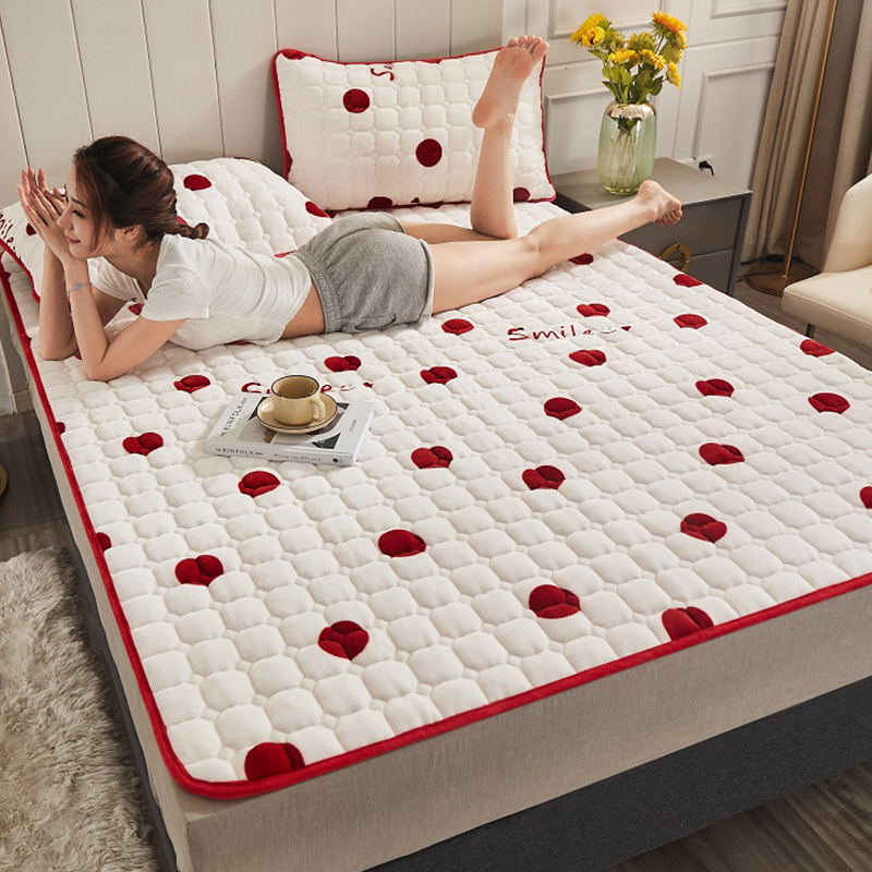 Milk Suede Mattress Upholstered Coral Flannel Bed Bedding Home Thin cushion Bedding Sub single Double student Dormitory Cushion