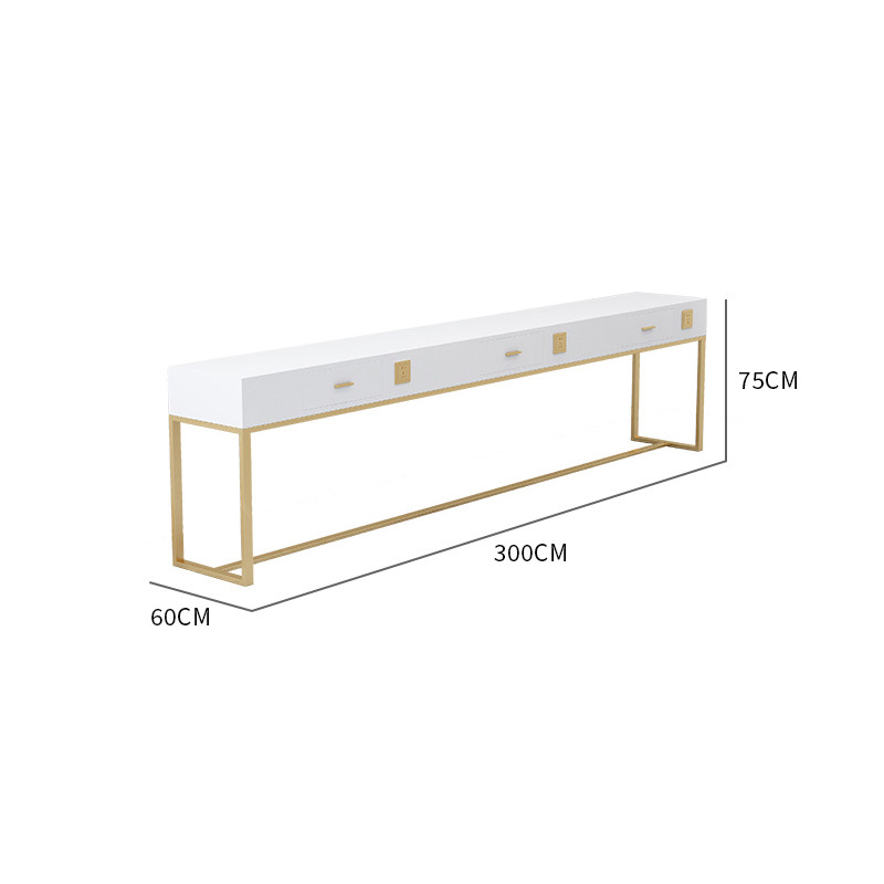Light luxury mirror table tea combination of simple modern small family living room landing marble cabinet