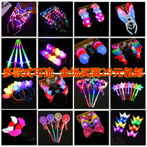 Christmas luminous cat rabbit ears with light hair accessories head hoop sparkling deer horn land showy light butterfly twigs head hoop