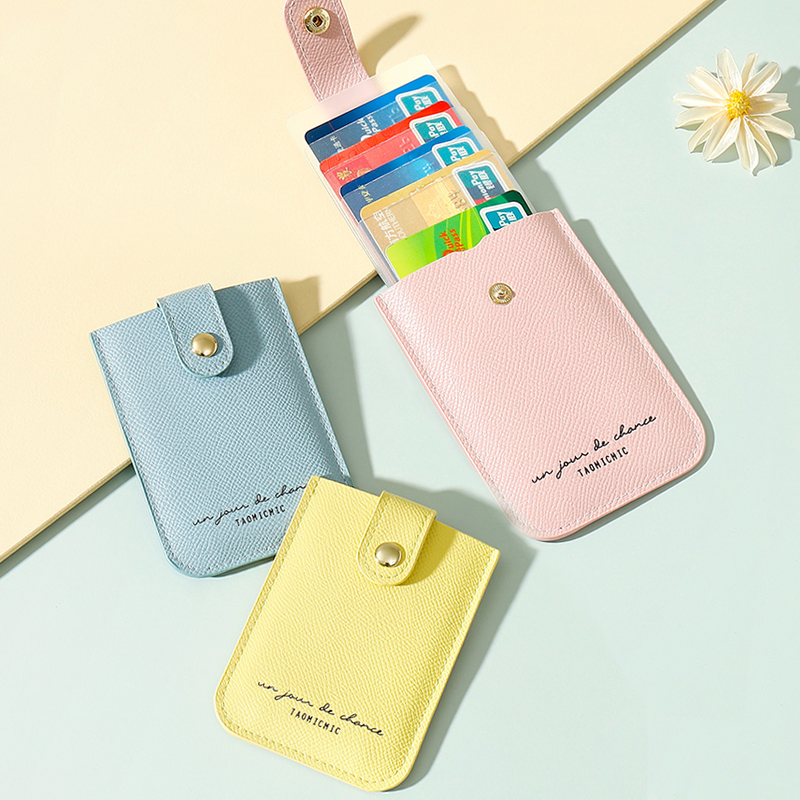 Day Ensemble Brief Cute Little Card Bag Woman Ultra Slim Multi-Position Bank Card Clip Candy Color Student Card Package Anti-Magnetic