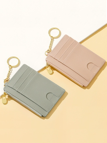 Маленький картхолдер, маленькая сверхлегкая легкая и тонкая антимагнитная сумка через плечо, брелок, кошелек, простой и элегантный дизайн, в корейском стиле