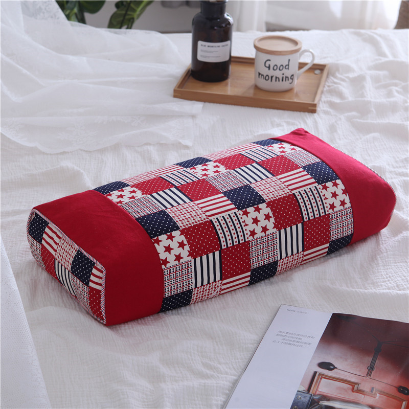 China Wind Old Coarse Cloth Square Pillow Chinese Pillow Traditional Pure Cotton Coarse Cloth Pillow Cervical Spine Pillow Full Buckwheat Shell Pillow Core
