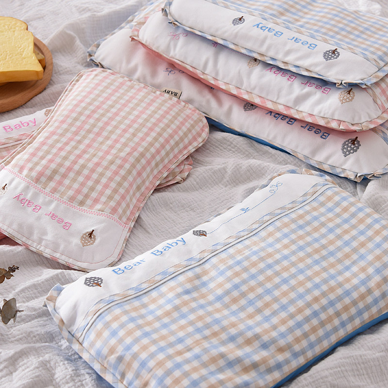 Child pillow Baby pillow core 0-3-7 years old baby pillow Hemp Material Pillow Headgear All Season Available Removable Wash