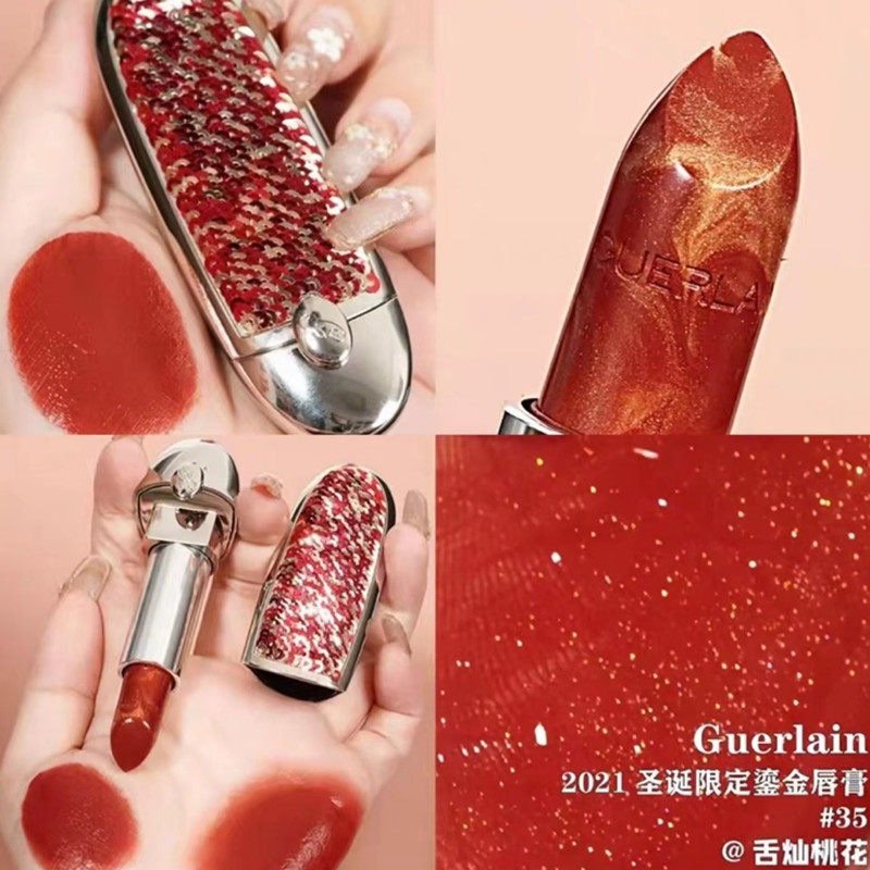 Spot Guerlain Guerlain 2021 Christmas gold overflow color limited edition lipstick shell red gold lipstick core 34 35