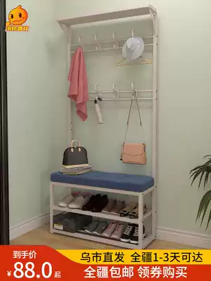 Xinjiang shoe-changing stool hanging coat rack integrated home entrance can sit soft bag cushion storage shoe cabinet shelf