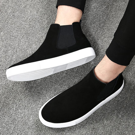 Martin boots men's autumn new high-top loafers men's plus velvet Chelsea short boots men's warm all-match loafers men