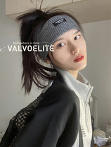 VALVOELITE Sports Hair With Women Wide Side Casual Hip Hop Fashion Knit Pure Color Stop Sweat Fitness Yoga Hair Stirrup