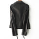 Imported sheepskin leather jacket women's short 2023 autumn new European brand lapel motorcycle jacket jacket