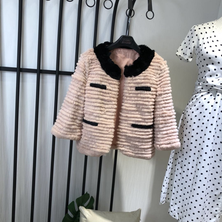 Rex thỏ tóc cắt hoa ngắn của phụ nữ coat nhỏ hương thơm Haining chống mùa lông đặc biệt giải phóng mặt bằng áo khoác lót lông cừu