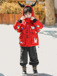 Three-proof boys' down jacket 90 white duck down illuminated ultraman 2025 new children's velvet thickened winter jacket
