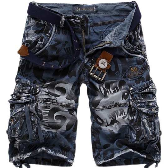 五分裤男夏季短裤男士休闲裤青年多口袋工装裤迷彩裤宽松大码欧美