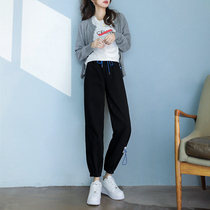 Bundle Foot Sports Pants Womens Autumn 2021 New Fashion Sweatpants Loose ins Tide Black Nine Harlan Casual Pants