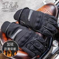uglyBROS UB901 autumn and winter motorcycle riding gloves plus velvet warm cold locomotive anti-drop gloves men