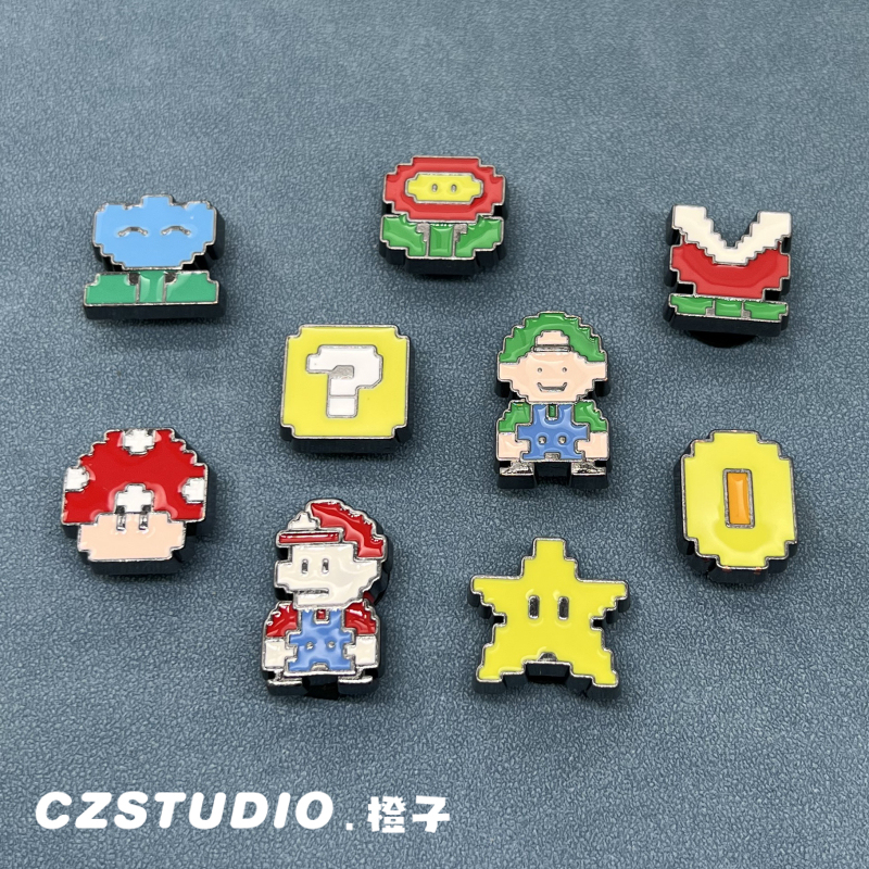 Crocs Shoe Accessories Shoe Charms Suitable for Crocs Shoes Decoration Cartoon Texture Classic Metal Mario Crocs Shoe Accessories Shoe Charms Suitable for Crocs Shoes Decoration Cartoon Texture Classic Metal Mario