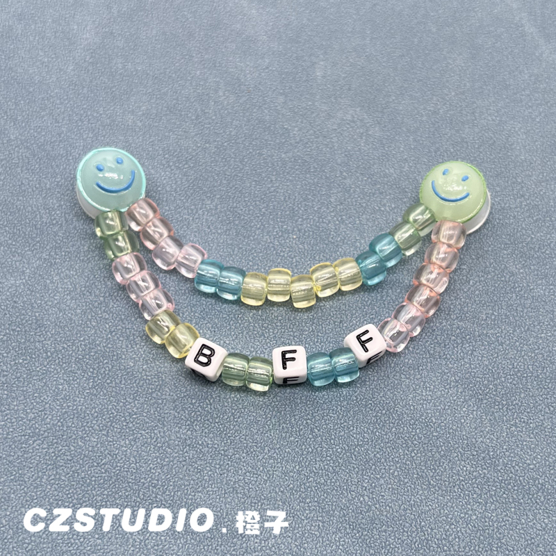 New Crocs Shoe Accessories Shoe Charms Suitable for Crocs Shoe Decoration Accessories Smiley Face Chain Bff