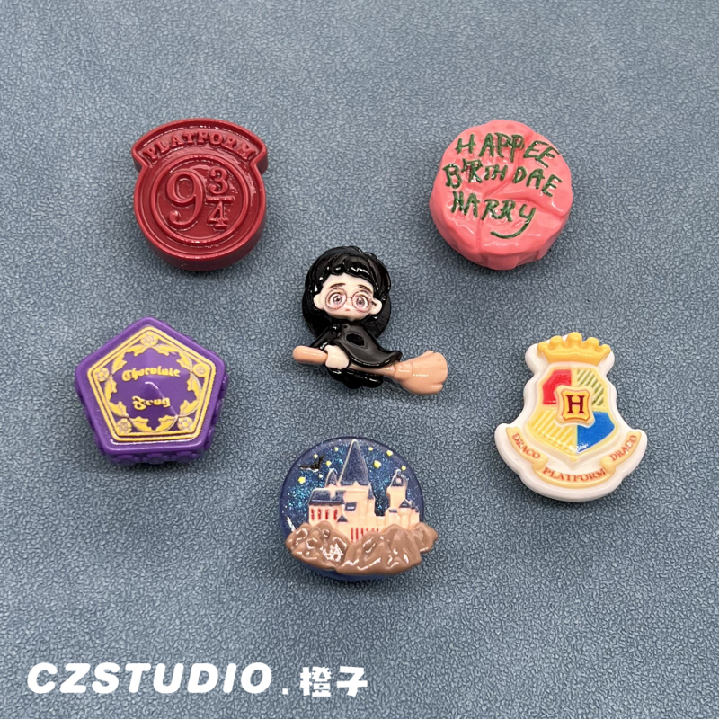 Crocs Shoe Accessories Shoe Charms Suitable for Crocs Decorative Shoe Accessories Shoe Buckle Texture Magic Harry Potter